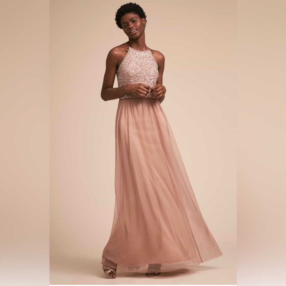 BHLDN Anthropologie SEQUIN BODICE DRESS